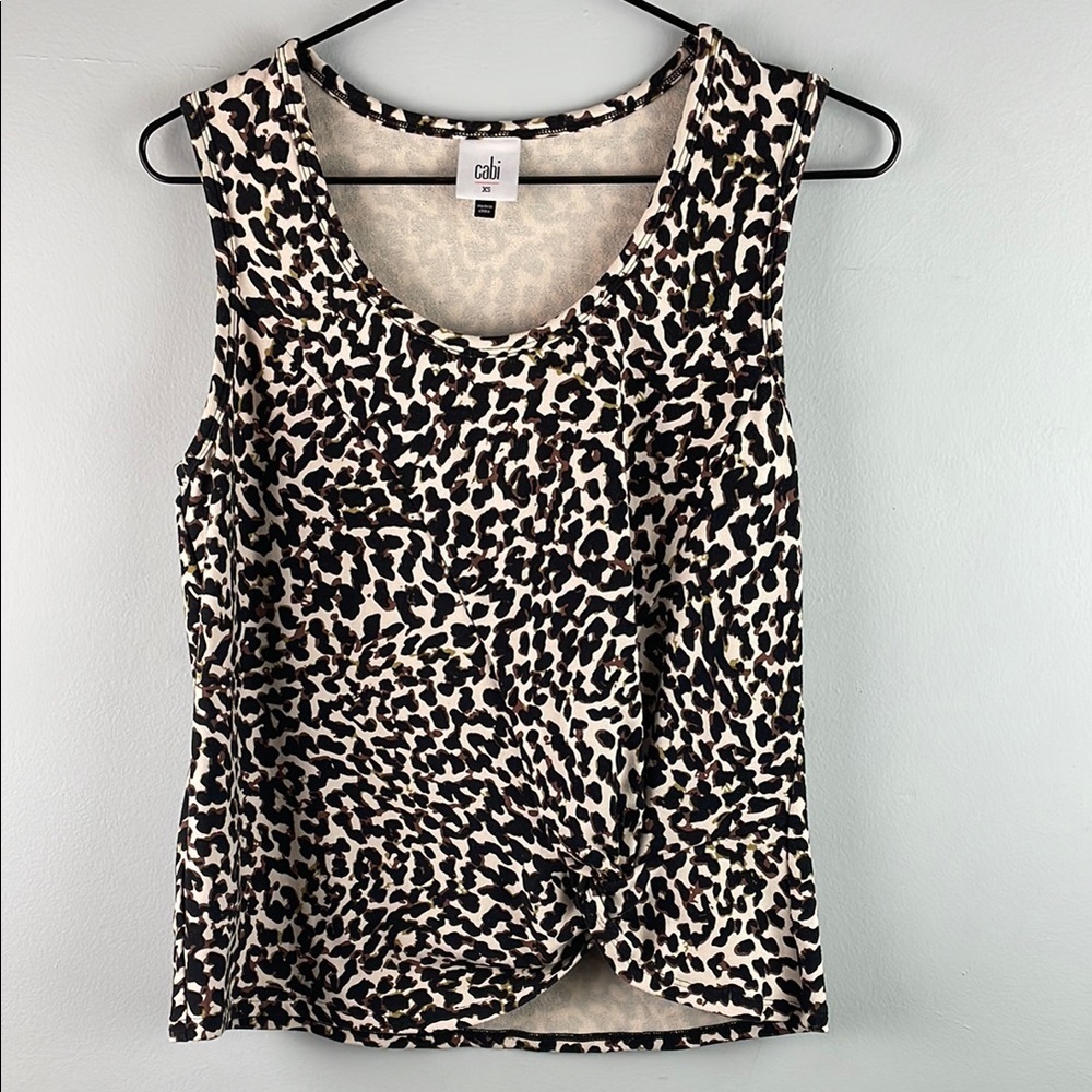 Cabi Leopard Print Sleeveless Top Size XS